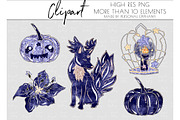 halloween clipart, navy witch beast, an Illustration by Personal Epiphany (Thumbnail 2 of 3)