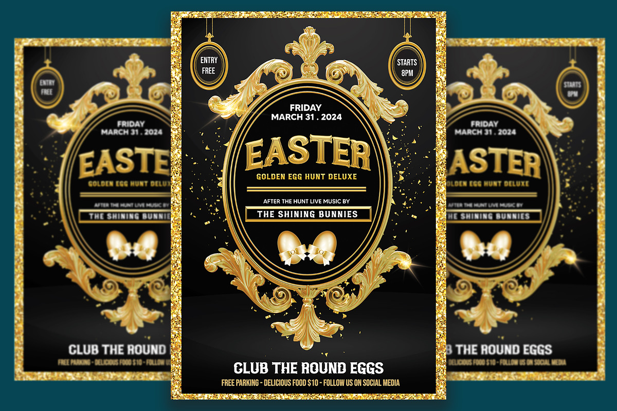 Easter Egg Hunt Deluxe Party, a Flyer Template by Art and Flyers