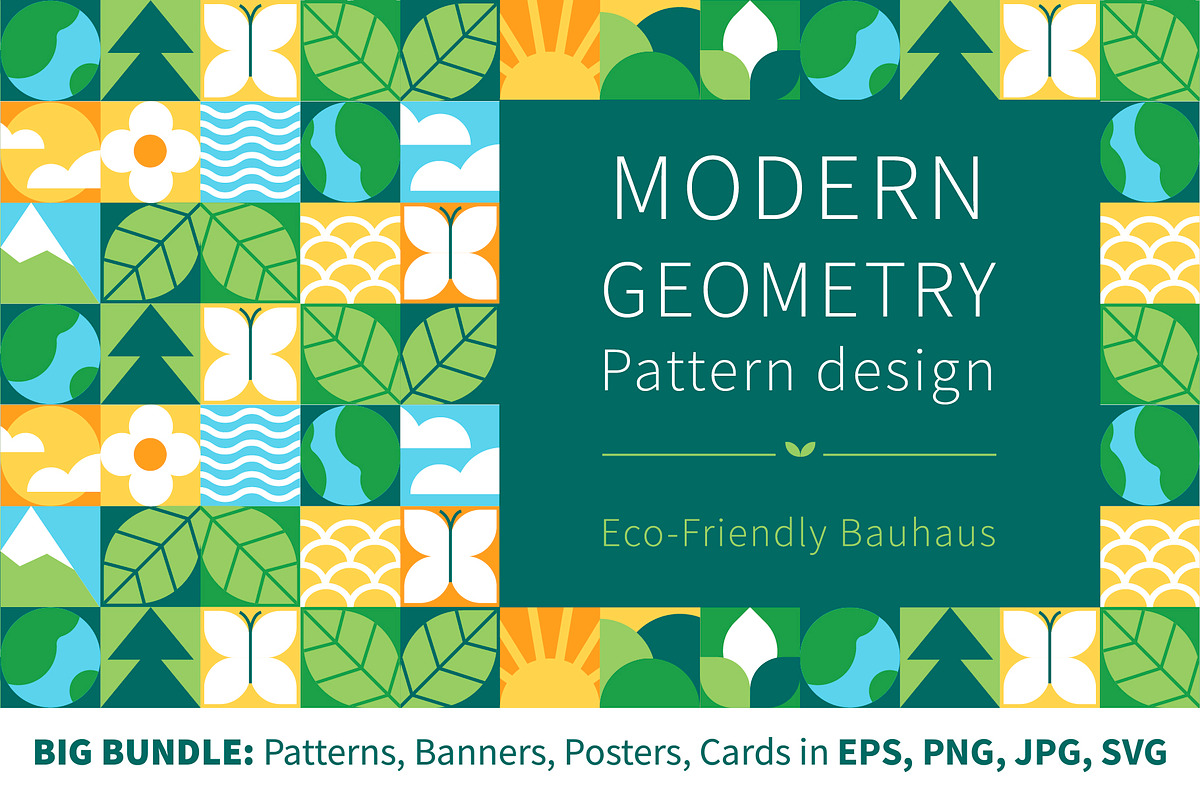 Mosaic Designs. Geometric Eco Nature, a Pattern Graphic by Lettering_Logo (Photo 1 of 7)