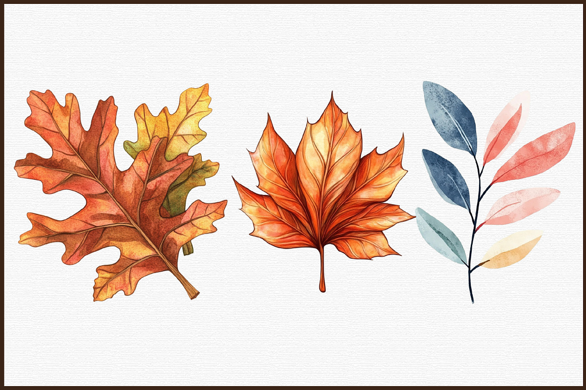 Watercolor Fall Leaves Clipart, an Illustration by Sublimation Artist (Photo 3 of 6)