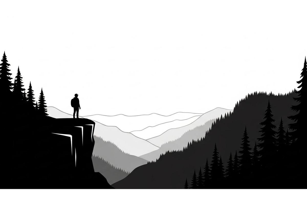 Mountain Pines Silhouette, a Graphic by hafijul (Photo 12 of 17)