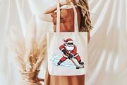 Santa Playing Ice Hockey Christmas P, an Illustration by Libby Wishes (Thumbnail 2 of 6)