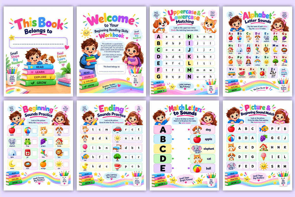 Beginning Reading Skills Workbook, a Stationery Template by Mustafiz (Photo 2 of 4)