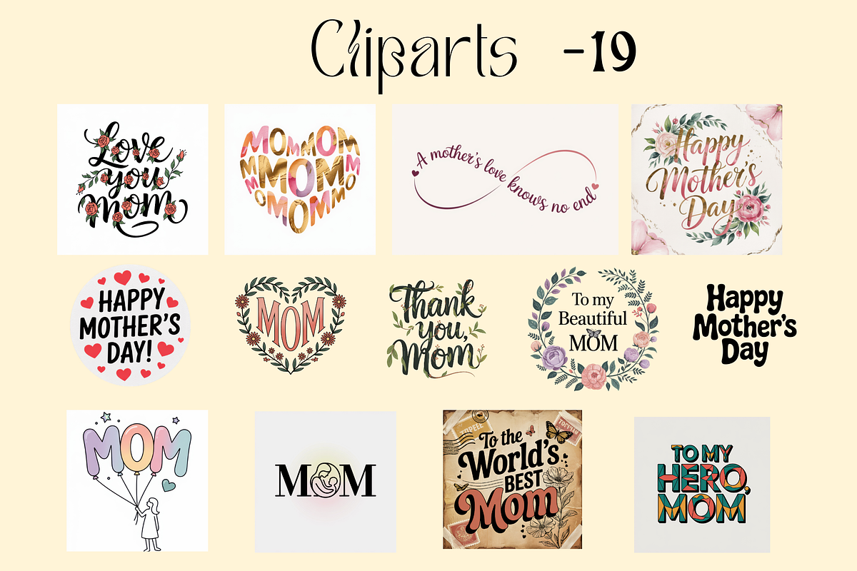 Mother's Day Illustrations & Clipart, a Decorative Illustration by Ace Designs (Photo 3 of 3)