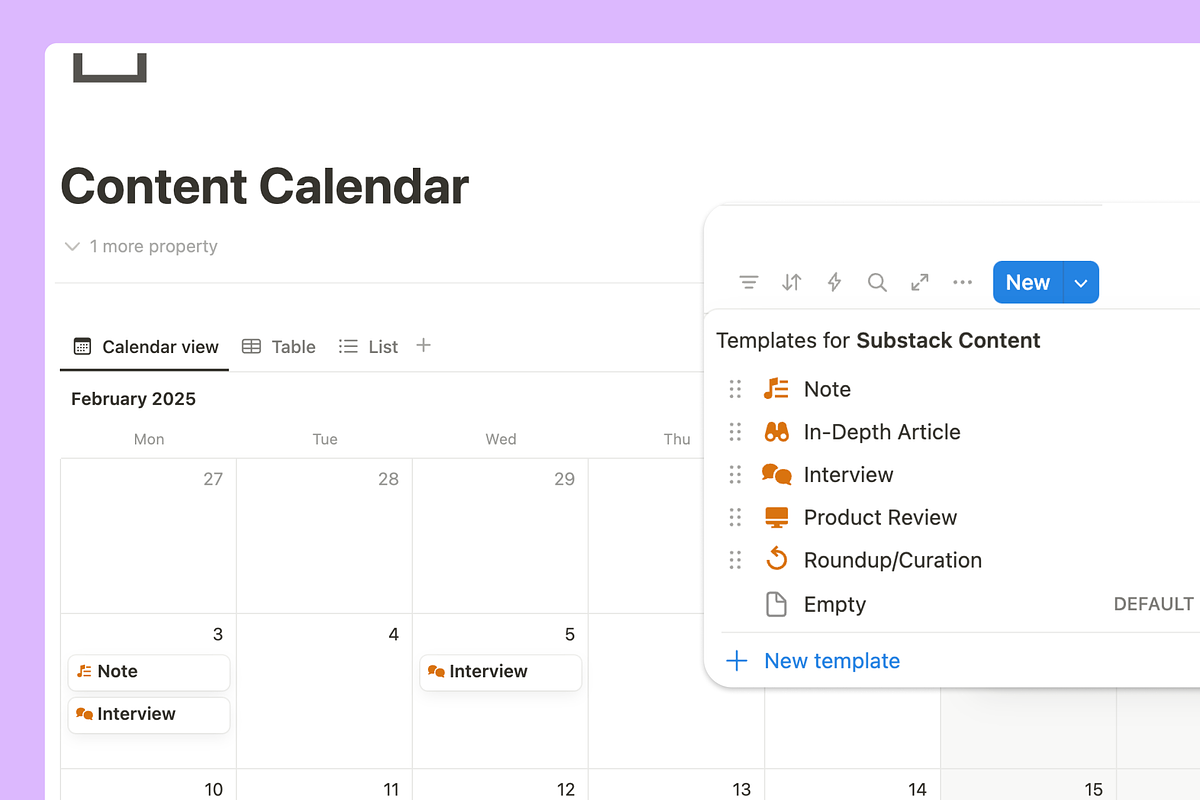 Editorial Calendar For Substack, a Templates & Theme by Orbit Studio Shop (Photo 3 of 7)