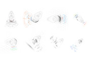 Futuristic high tech backgrounds, a Decorative Illustration by VectorShop (Thumbnail 1 of 10)