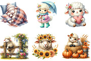 Watercolor Sheep Clipart, an Illustration by DreamArtGraphic (Thumbnail 2 of 4)