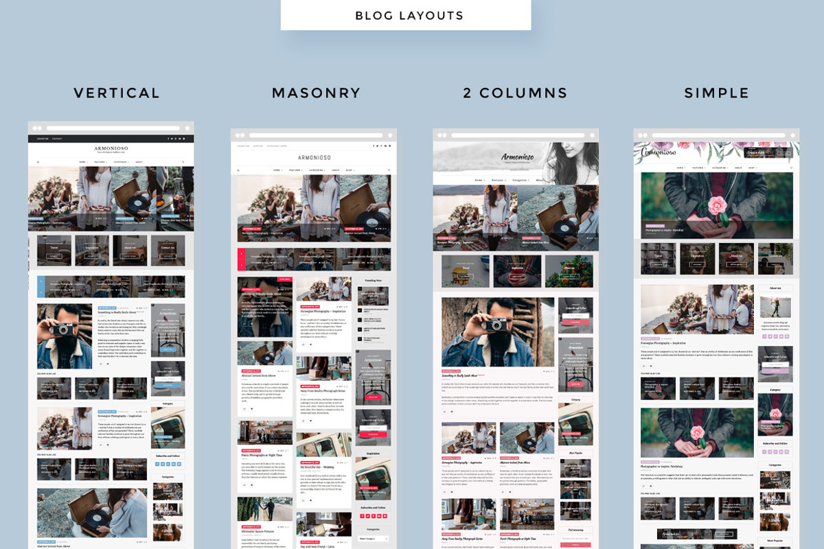 Armonioso Personal & Magazine Theme, a WordPress Template by Creanncy (Photo 5 of 5)