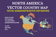North American Countries Vector Map, an Object Graphic by Nazim's Shop (Thumbnail 1 of 9)