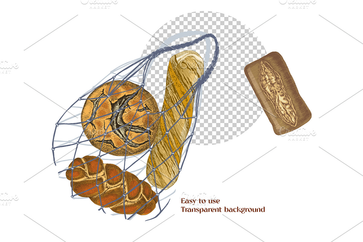 Local bakery. Types of bread., a Food Illustration by handsketched (Photo 15 of 15)