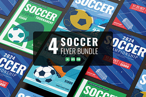 4 Soccer flyer template Bundle, a Flyer Template by Sandypramana