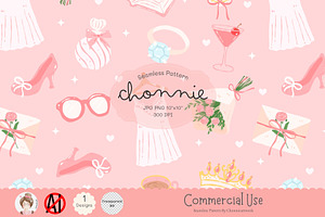 Bridal Shower Seamless Pattern
