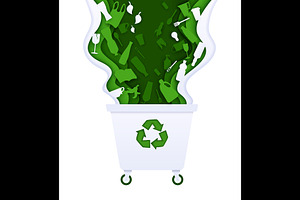 Paper cut plastic waste, garbage