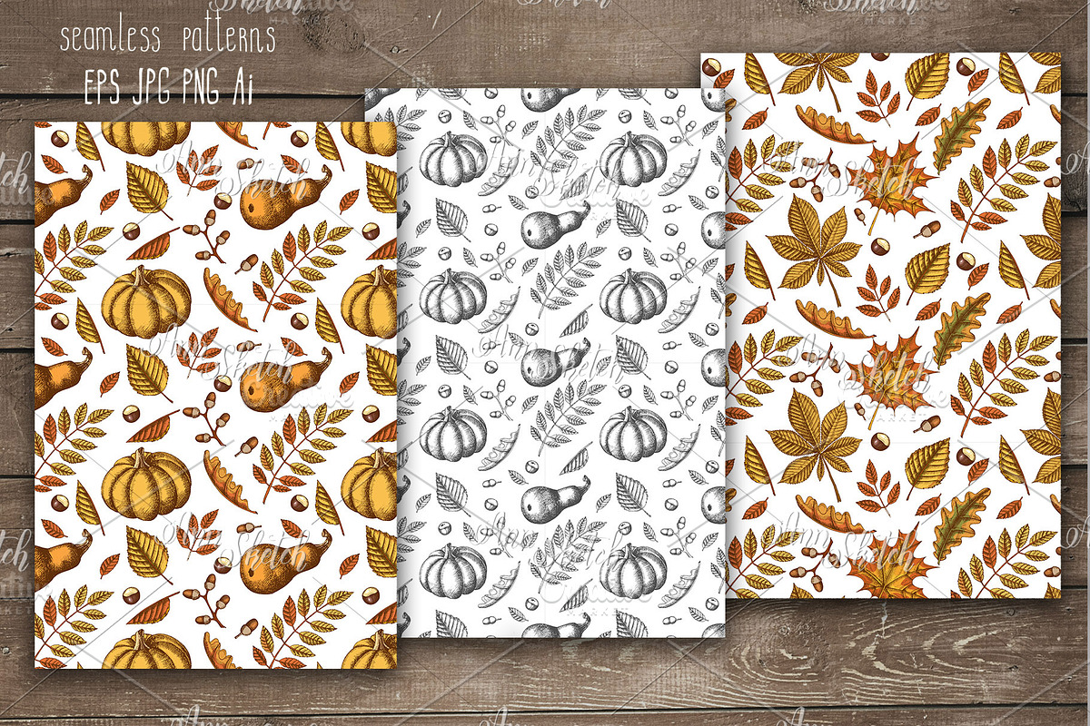 3 Autumn seamless pattern, a Pattern Graphic by Tabiti