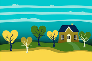 Lyrics house illustration.