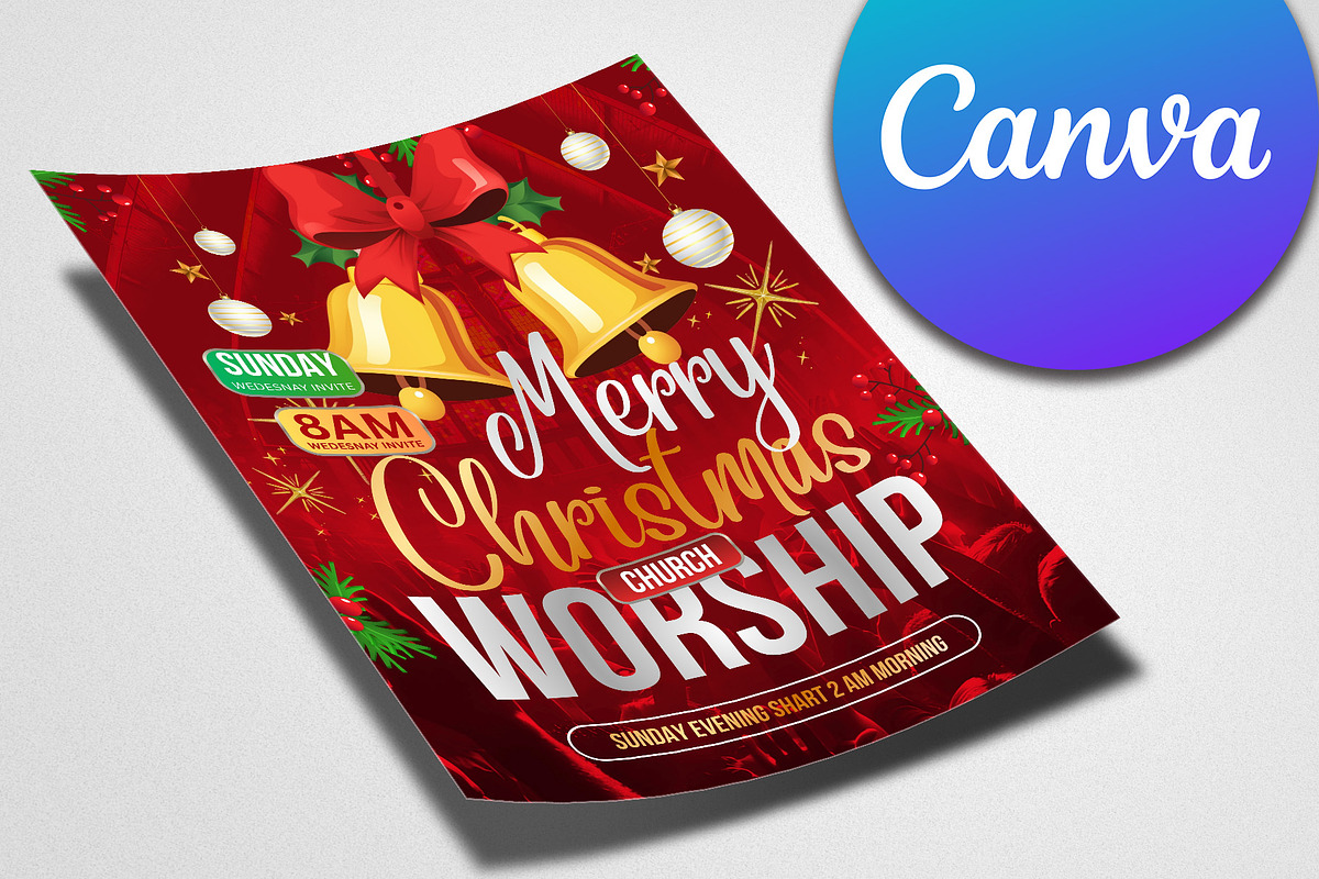 Christmas Service Church Flyers, a Design Template by Design Up (Photo 3 of 4)