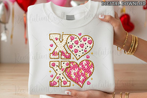 Crochet XOXO Valentine Day Heart Png, an Illustration by OK Design