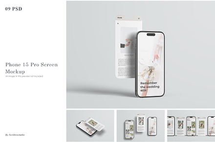Phone 15 Pro Screen Mockup, an iPhone Mockup by scribrostudio