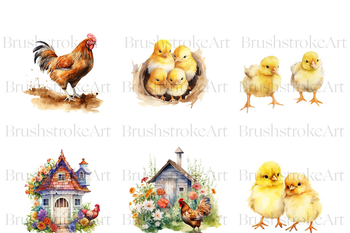 Chicken Coop Clipart, Baby Chick PNG, an Animal Illustration by BrushstrokeArtGB (Photo 5 of 9)