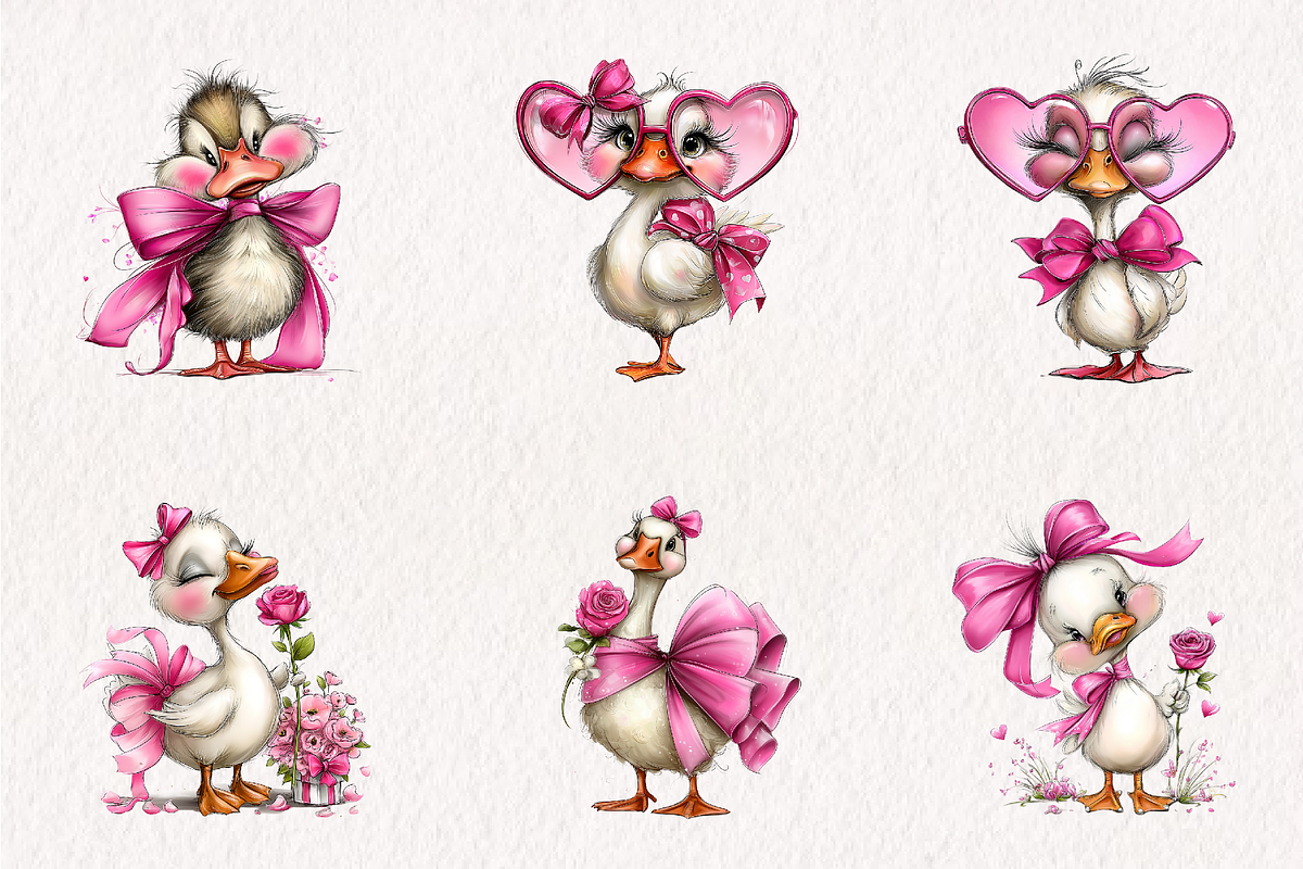 Coquette Goose Clipart PNG, an Illustration by CreationArt (Photo 2 of 7)