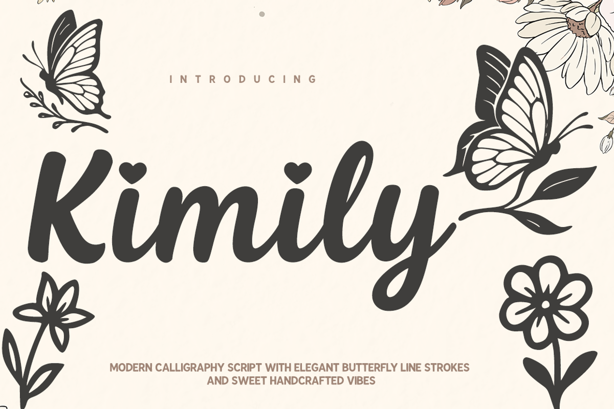 Kimily with Extra line art, a Handwritten Font by cocodesign (Photo 1 of 8)