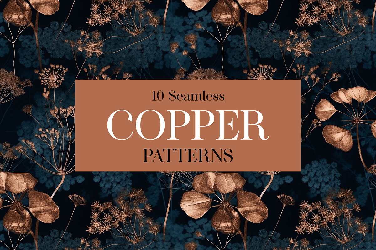 10 Copper Botanica Patterns, a Pattern Graphic by Motifs (Photo 4 of 12)