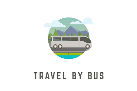 Travel by bus circle image