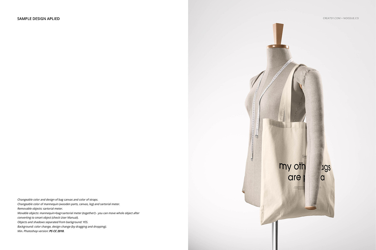 Noissue Tote Bag Mockup Bundle, a Packaging Mockup by creatsy5 (Photo 17 of 67)