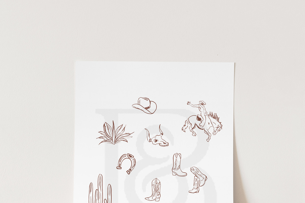 Western Line Icons – Minimal Cowboy, an Outline Icon by Studio E Bloom (Photo 4 of 4)