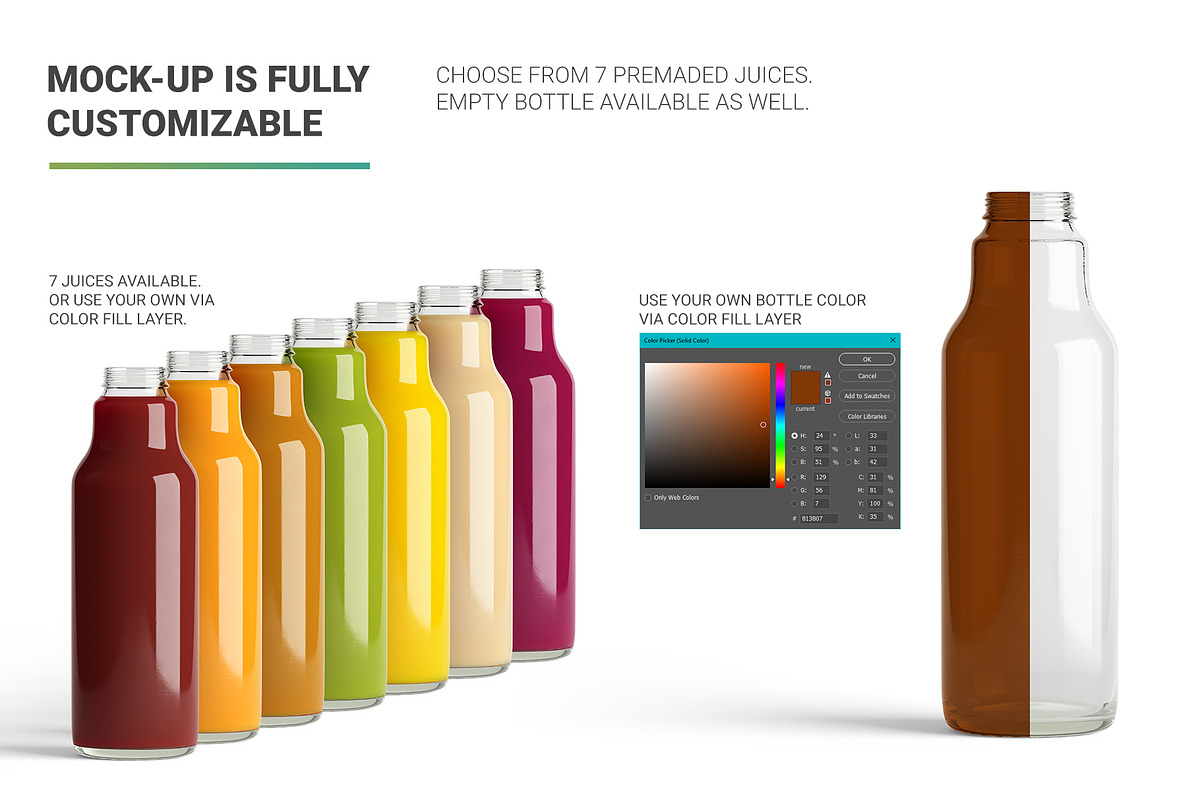 Juice Bottle Mock-Up, a Packaging Mockup by AY Mock-Ups (Photo 3 of 11)