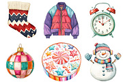 90s Retro Christmas Clipart, a Seasonal Illustration by CitraGraphics (Thumbnail 9 of 10)