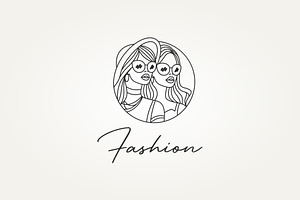 fashion trendy line art icon logo, a Branding & Logo Template by Blazybone