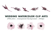 Dark wedding watercolor clip arts, an Illustration by Heartmade by Claudia (Thumbnail 2 of 4)