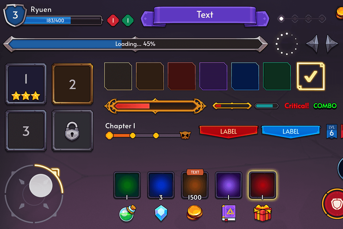 GUI Pro - Fantasy RPG, an UI Kit Template by LAYERLAB (Photo 3 of 59)