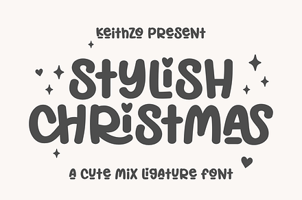 Stylish Christmas - Ligatures Font, a Handwritten Font by Keithzo