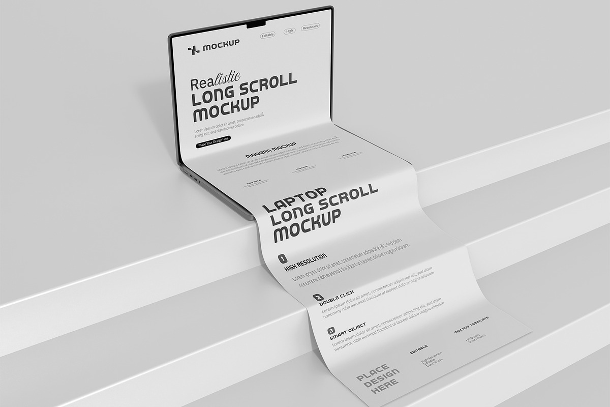 Laptop Website Long Scroll Mockup, a Product Mockup by graphypix (Photo 3 of 4)