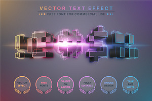 Pixel Lightning Editable Text Effect