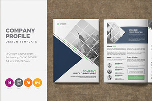 Company Brochure Bifold Template