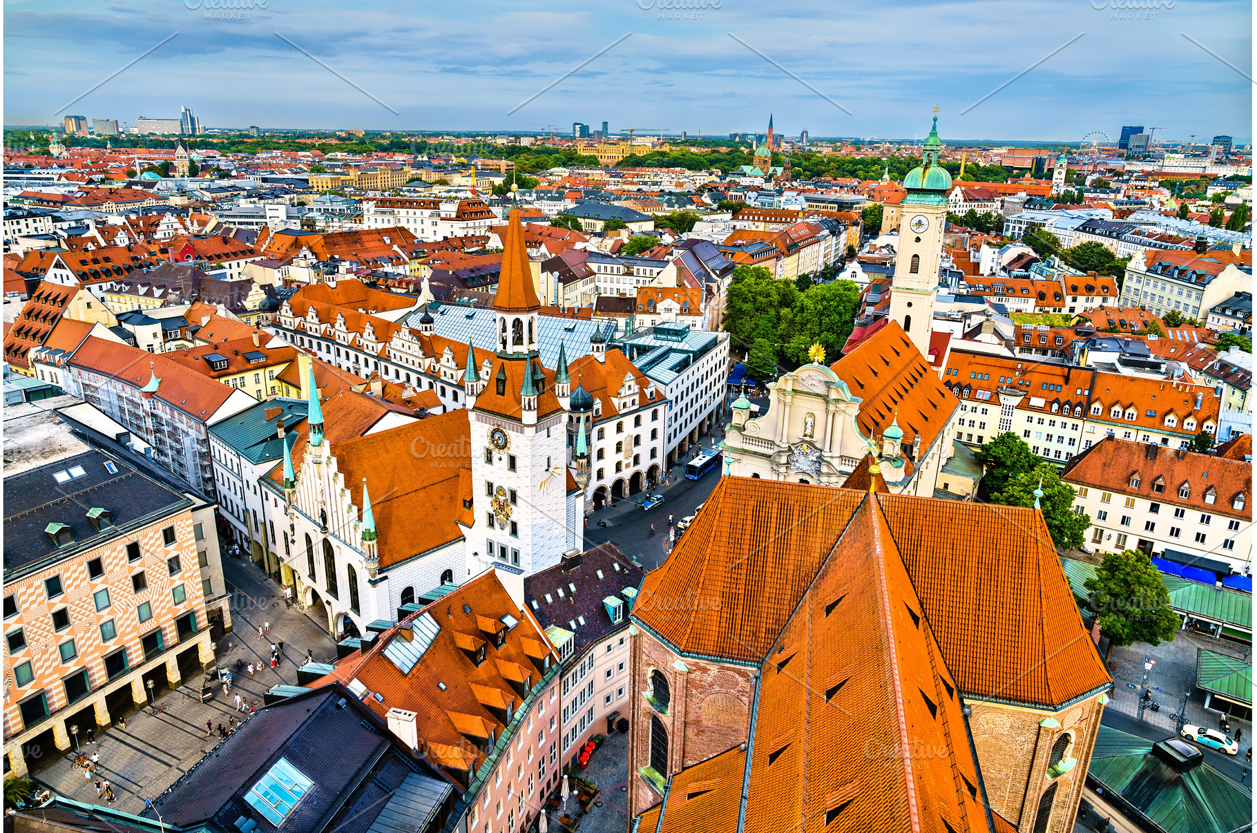 Panoramic aerial view of Munich, an Architecture Photo by Leonid Andronov
