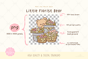 Little Florist Bear Cute Flowers, an Animal Illustration by Blumensdiary (Thumbnail 3 of 6)