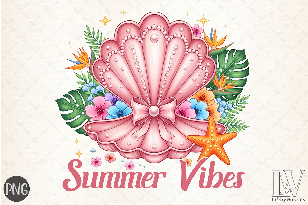 Coquette Clam Pearl Bow Png, Summer, an Illustration by Libby Wishes (Photo 1 of 6)
