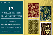 Vintage Golden Stamp Patterns, a Pattern Graphic by Design Unique (Thumbnail 1 of 12)