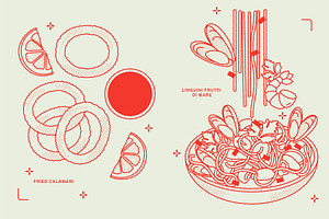 Italian Food Vector Illustration