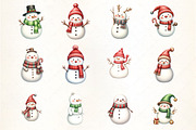 Holiday Snowman with Scarf Clipart, an Illustration by CrexoraLab (Thumbnail 3 of 5)