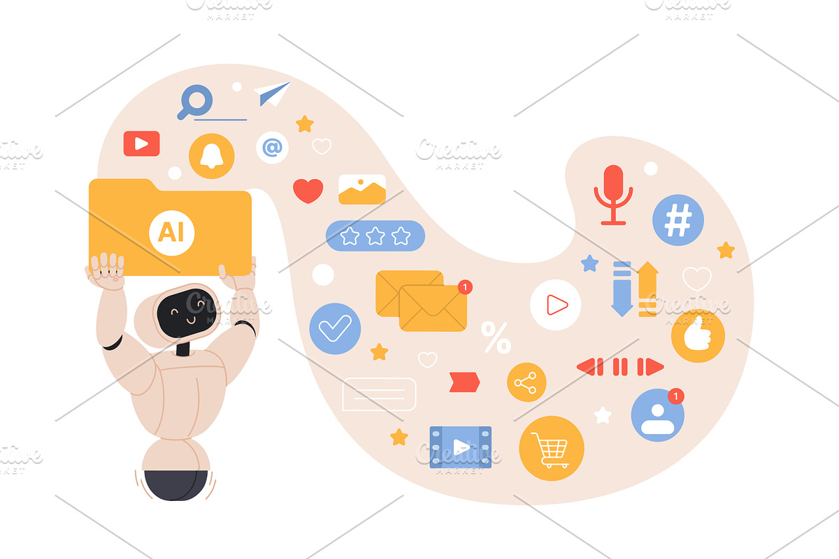 Information digital data flow, a Technology Illustration by Lemberg Vector