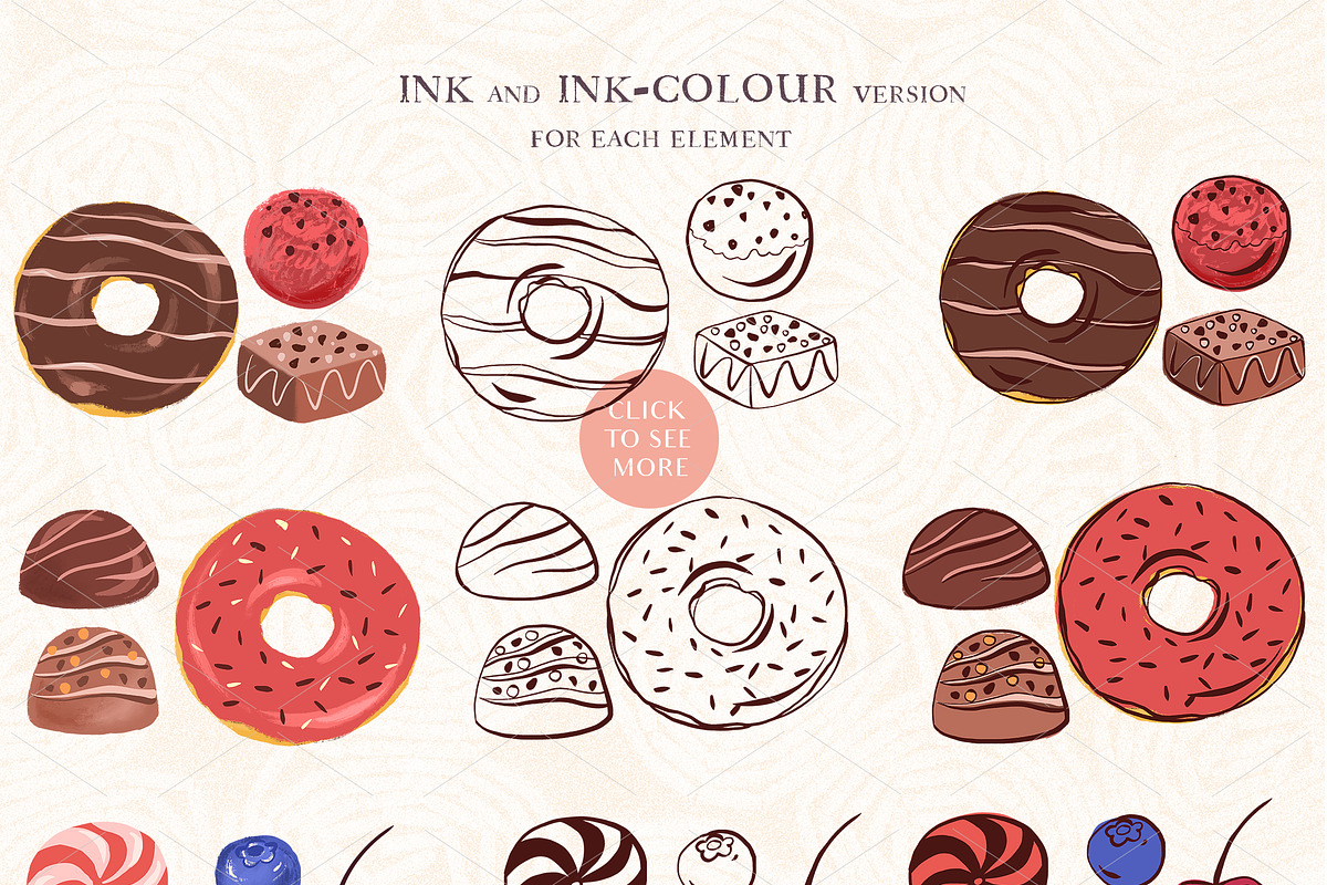 SALE! Cakes & Chocolate Collection, a Decorative Illustration by Irina Diasli (Photo 5 of 14)