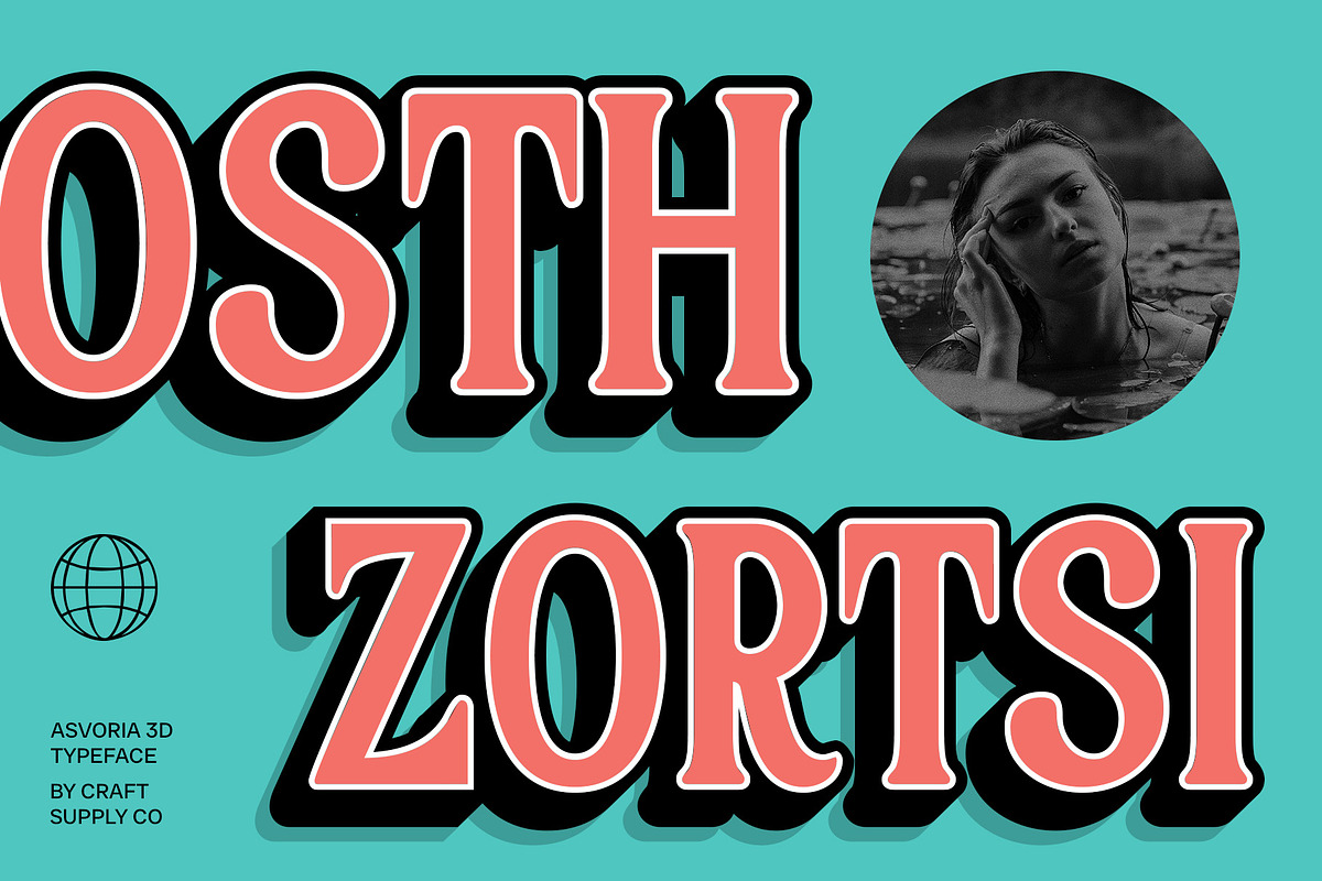 Asvoria 3D, a Serif Font by Craft Supply Co. (Photo 4 of 8)