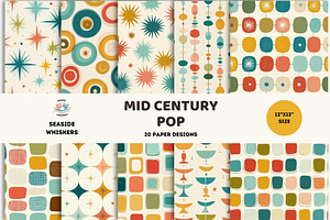 Mid Century Pop Modern Digital Paper