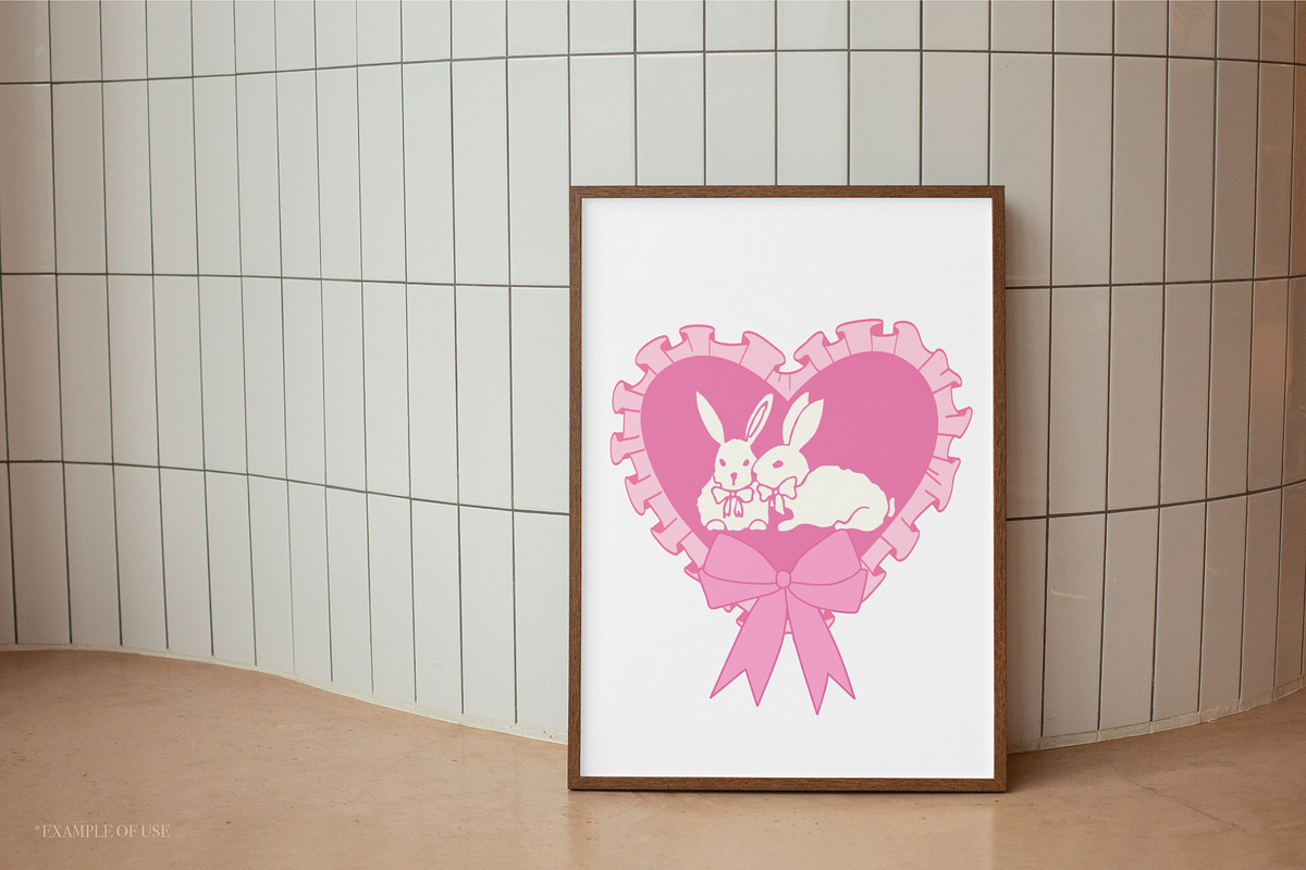 Coquette Bunnies hand drawn vectors, an Animal Illustration by yabluko_draws (Photo 4 of 6)