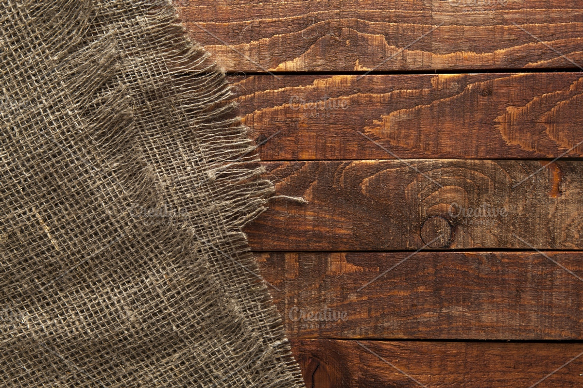 Rustic burlap on a wooden table, a Texture Graphic by Max Lashcheuski (Photo 5 of 12)